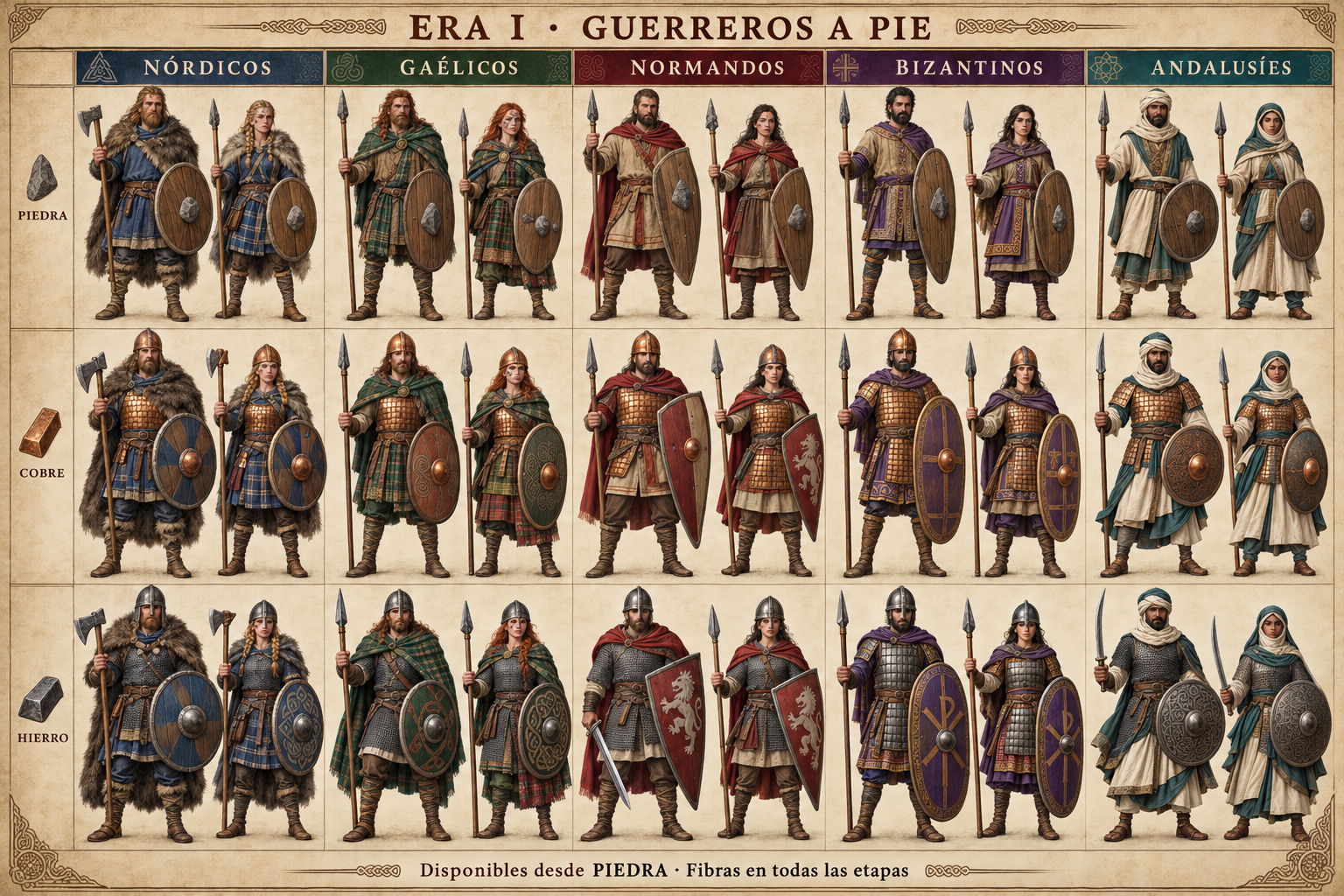 Guerreros desde piedra: arte conceptual de Era I