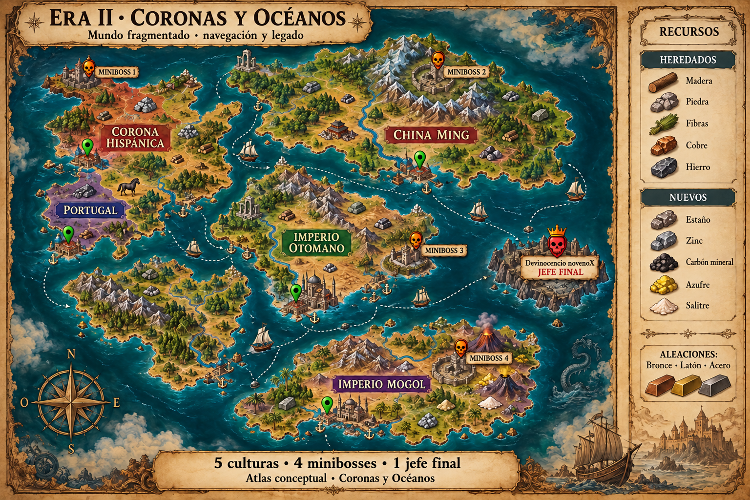 El mundo de Coronas y Océanos