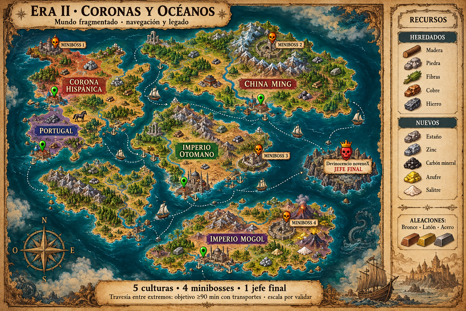 Mapa conceptual de Coronas y Océanos
